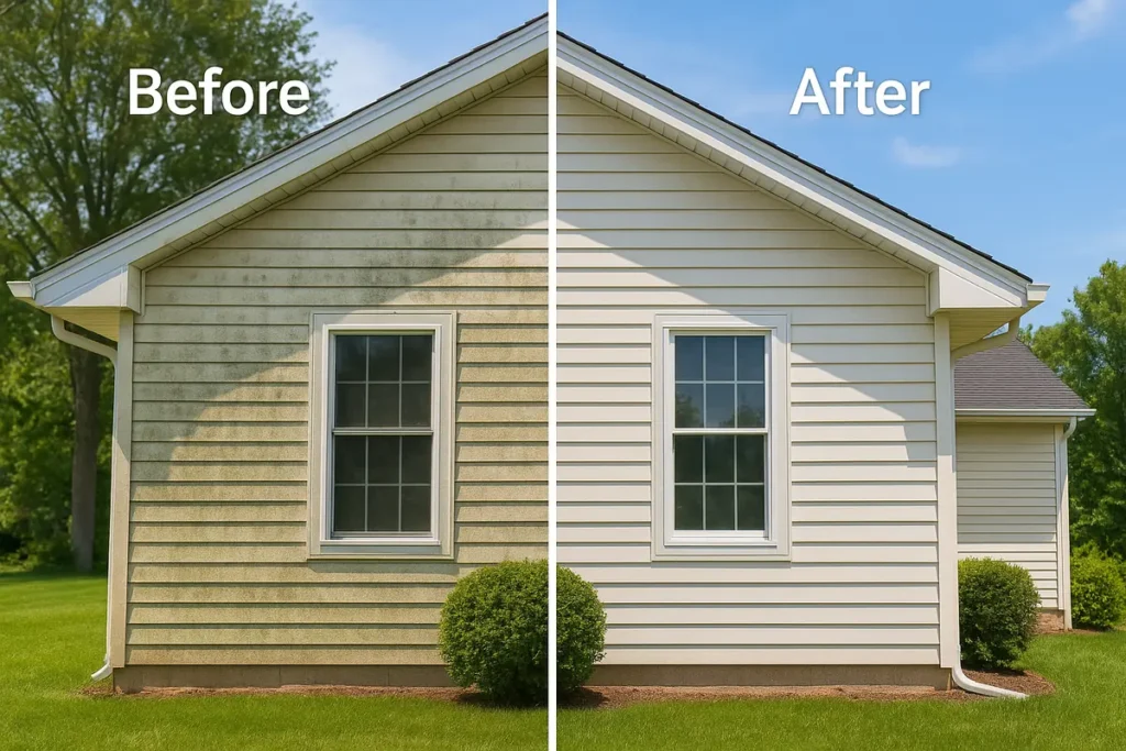 Before and after — Gable Mildew Removal