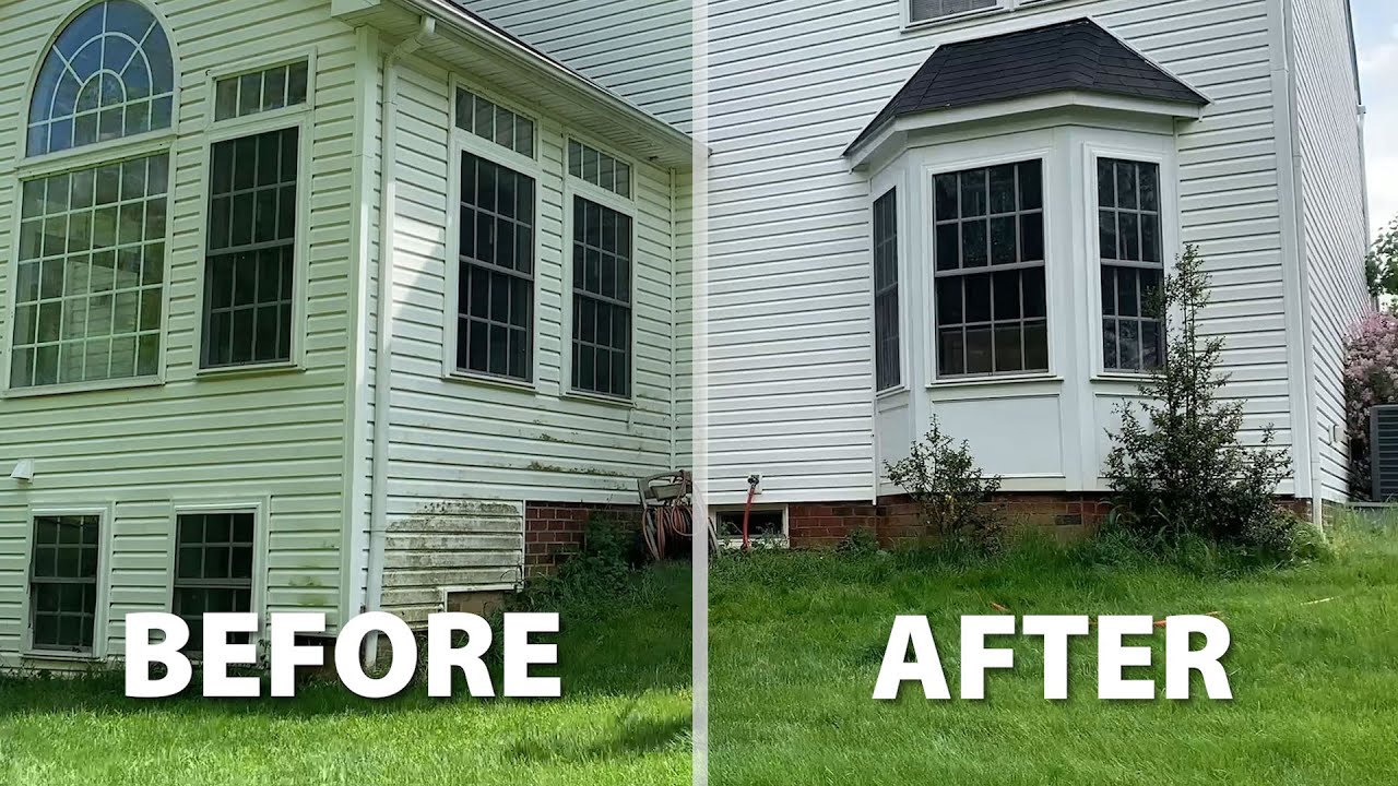 Before and after pressure washing result