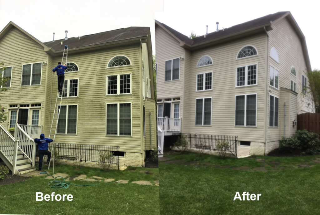 Before and after pressure washing result