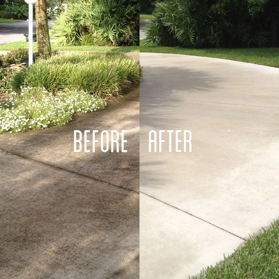 Before and after pressure washing result